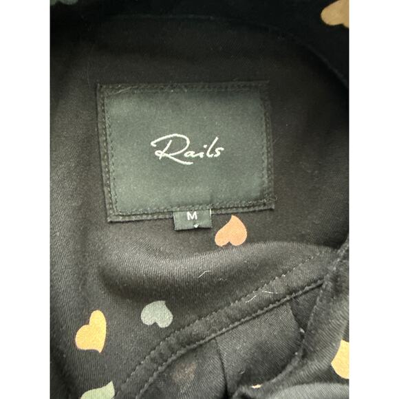 Rails Rocsi Rainbow Sweetheart Long Sleeve Button Front Top Size Medium - Picture 5 of 10